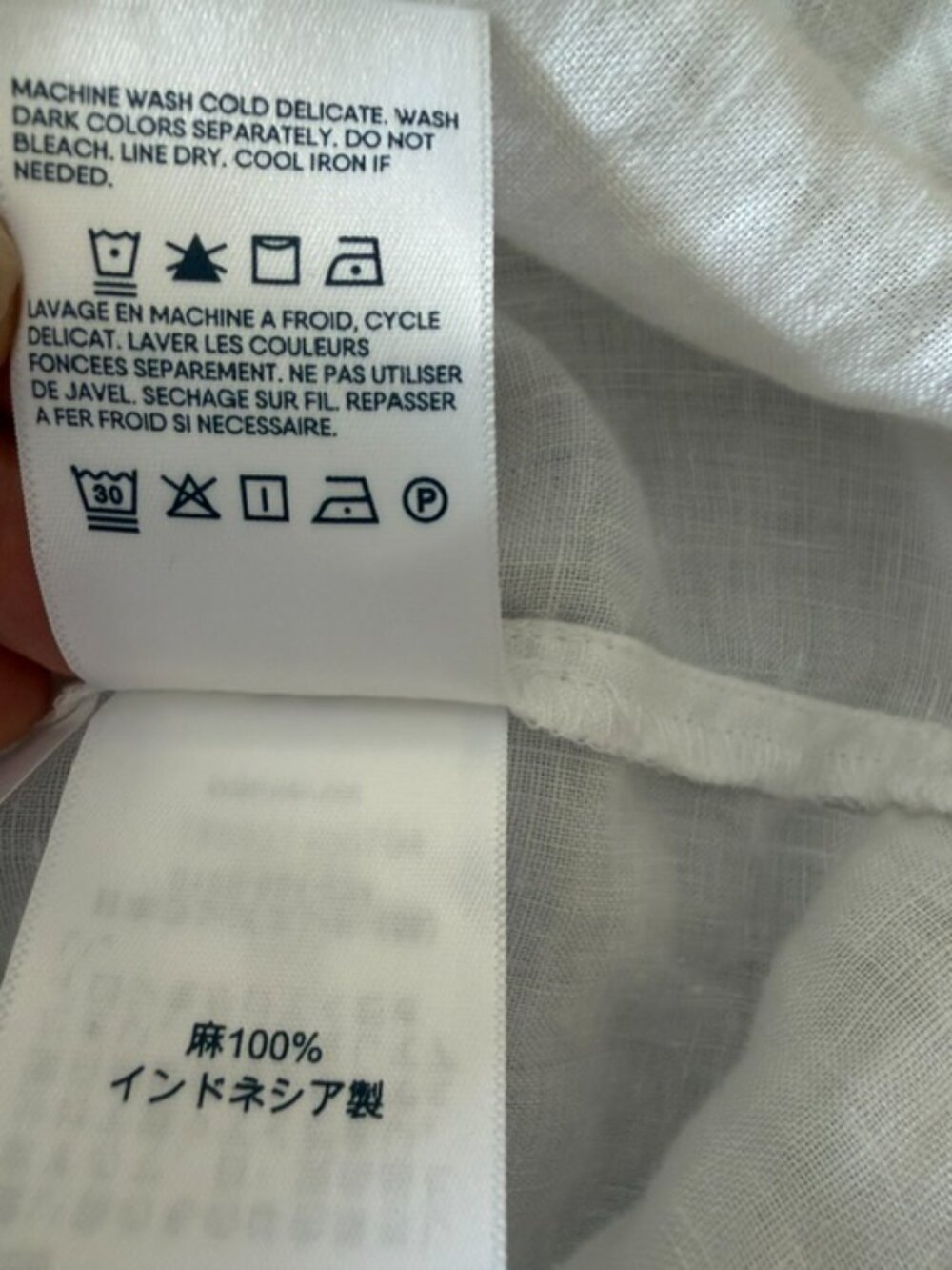 Lands End 100% Linen White Button Down Shirt Size 2X Classic Minimal Lagenlook - Picture 6 of 9